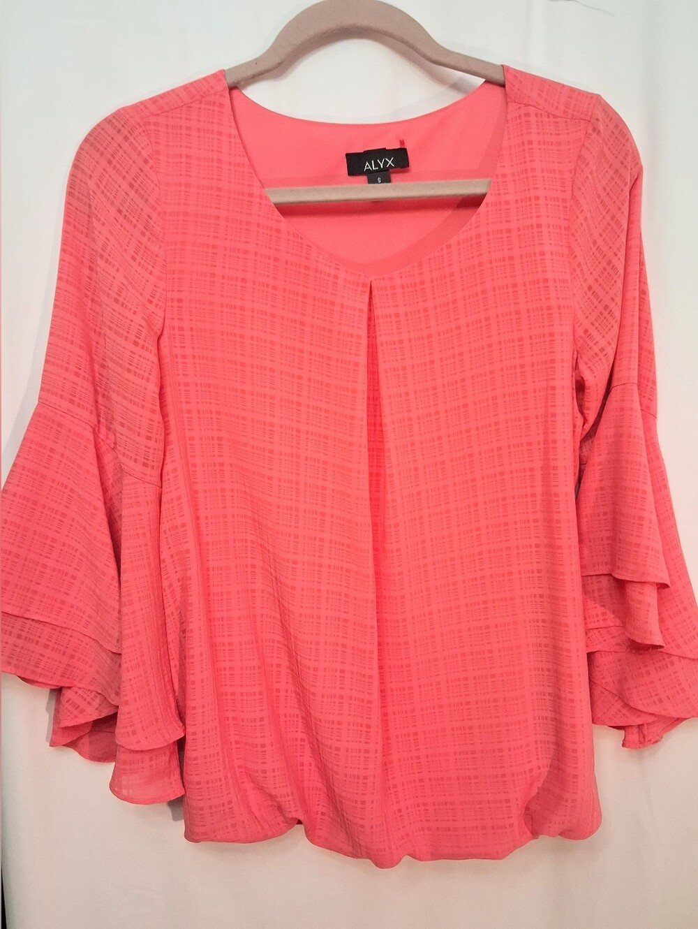 ALYX Coral Pink Ruffle Sleeve Women's Top SZ. S